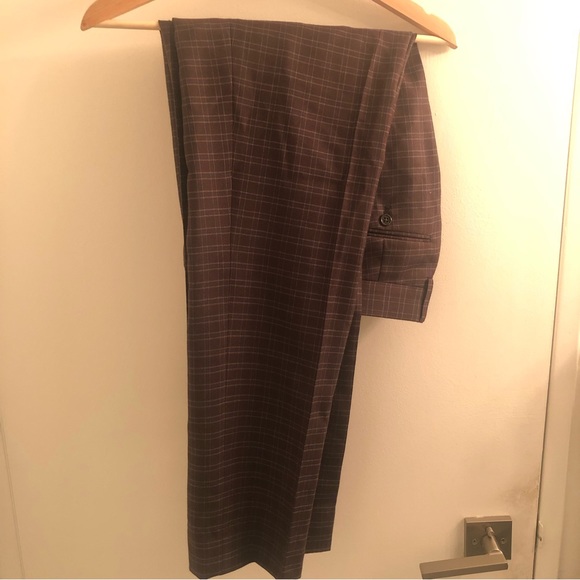 Todd Snyder Italian Sutton Wool Trousers in Brown-Olive plaid (30x31) - Picture 2 of 6